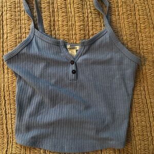 Blue Ribbed Women's Tank